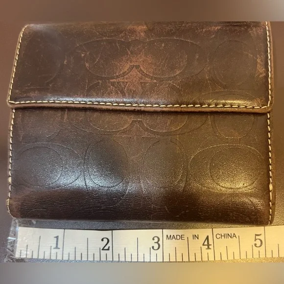 Coach EUC Vtg Saddle Brown Leather Bi-Fold Card Holder Snap Front Coin Wallet - Picture 2 of 13